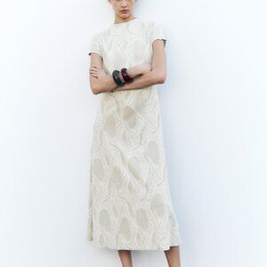 Textured high neck dress